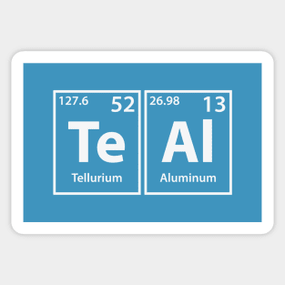 Teal (Te-Al) Periodic Elements Spelling Sticker